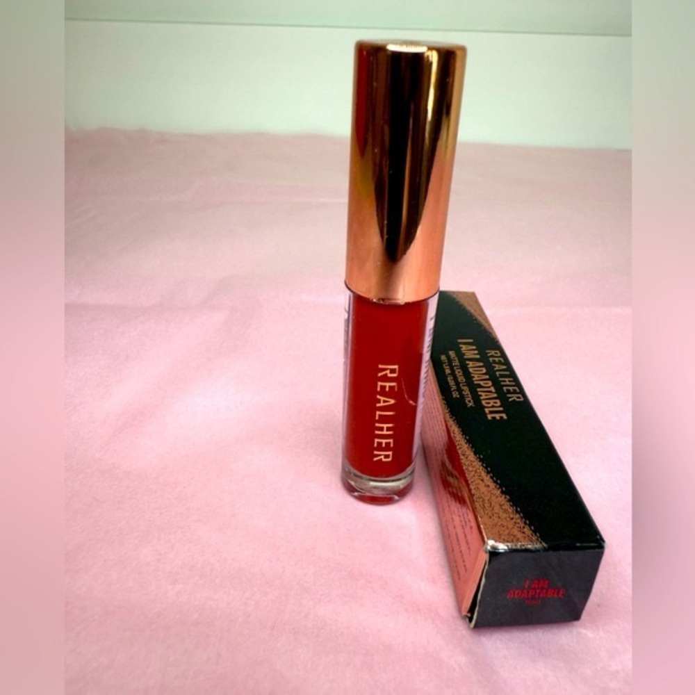 New in Box REALHER  Bold Red Matte Liquid Lipstick in “I Am Adaptable” Long Wear